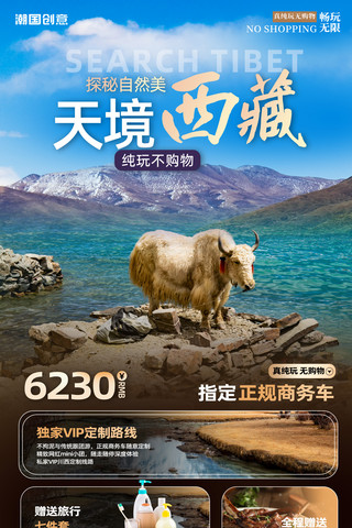 旅游跟团海报模板_西藏旅游旅行风景摄影图海报