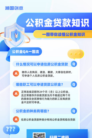 海报投资海报模板_公积金贷款qa问答知识科普营销海报