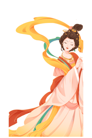国潮中国风妇女节女神节古装女神美女人物元素
