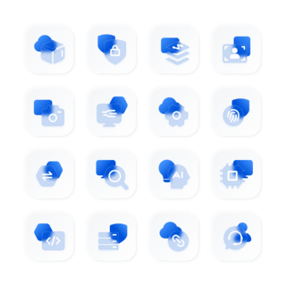 哨子icon海报模板_科技企业智能蓝色磨砂玻璃icon图标