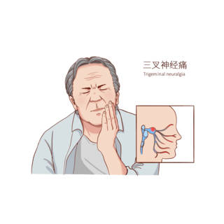 小燕子插画海报模板_常见医疗人物疾病图例三叉神经痛