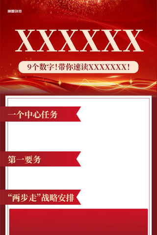 红色h5海报模板_二十大报告9个数字带你速读二十大报告红色H5长图