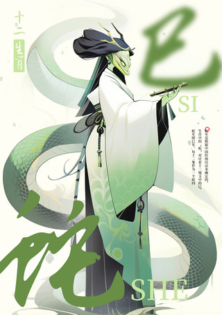国风插画海报海报模板_中国风海报蛇十二生肖国潮IP