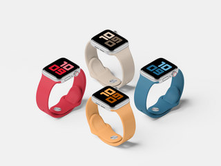 苹果手表4个颜色多个手表展示