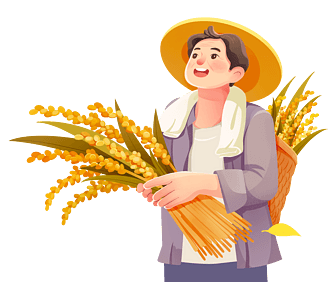 中国农民丰收节秋天秋季丰收秋分麦穗元素