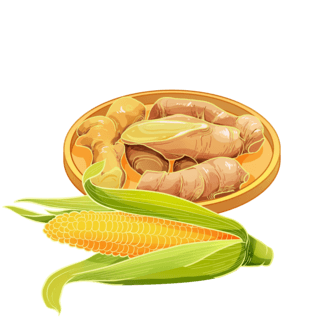 立秋节气贴秋膘国潮美食玉米元素