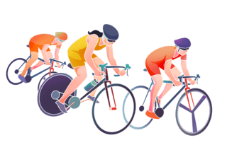 体育自行车比赛中国风插画元素
