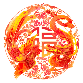 国潮风2024龙凤春节元素底纹中国风传统纹饰