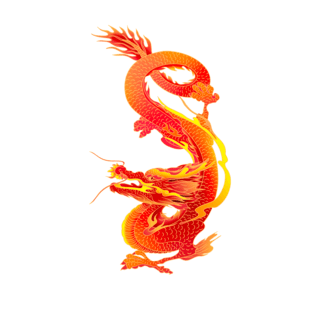 国潮中国风传统龙神兽龙年春节喜庆动物元素