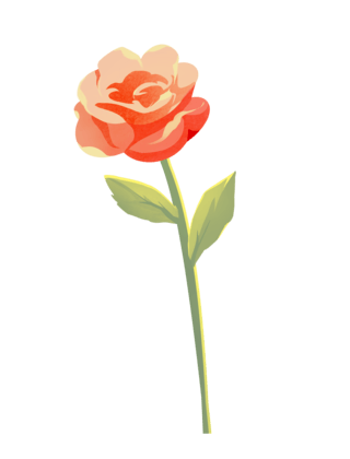 玫瑰花杆上的刺海报模板_玫瑰花表白恋爱祝福插画元素
