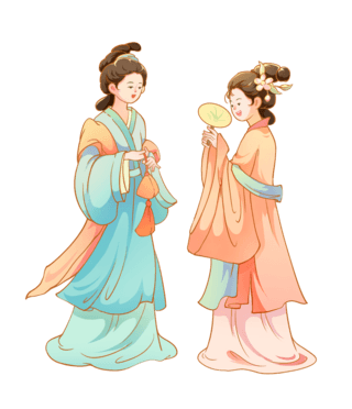 中国风传统汉族古人物插画元素
