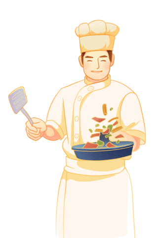 职业人物插画海报模板_五一劳动节厨师职业人物插画元素