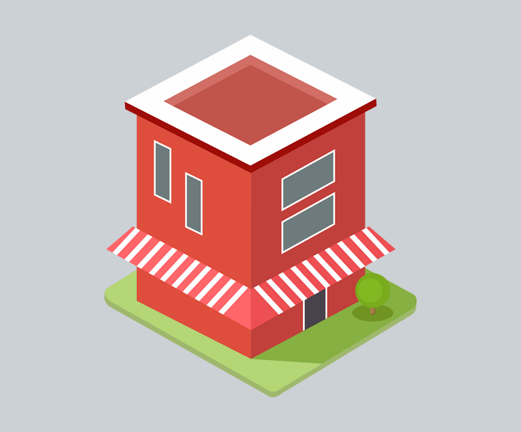2.5d小红房建筑场景小元素