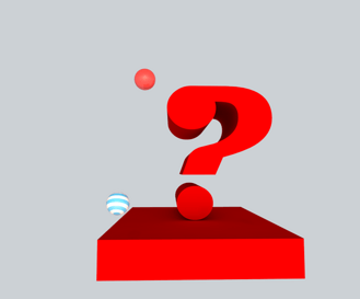 红色立体问号装饰元素