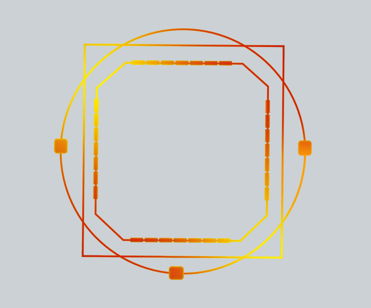 不规则圆黄颜色方组合边框