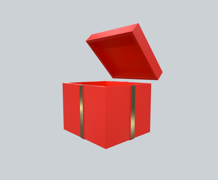 红色礼盒装饰图案