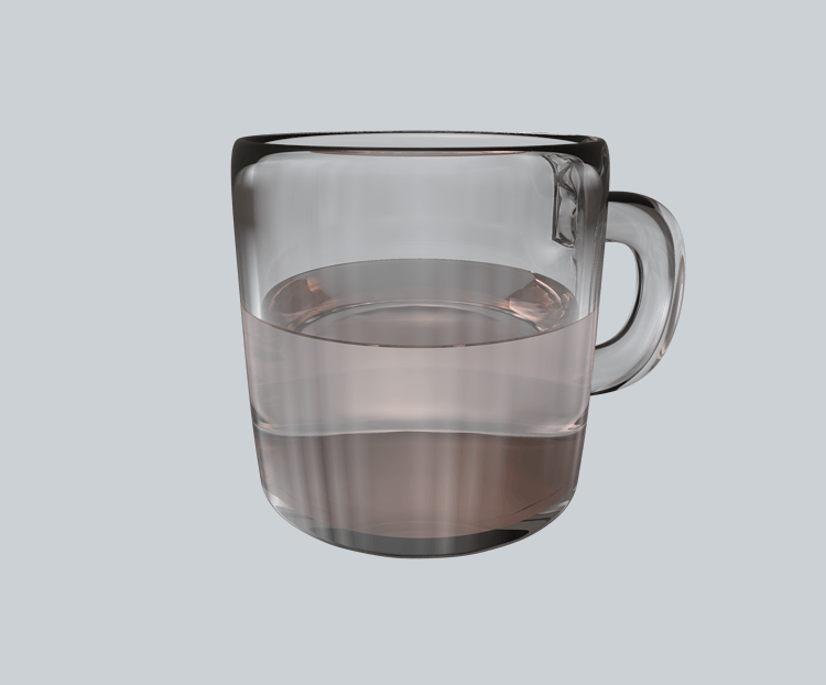 C4D风格装着水的玻璃杯素材PNG