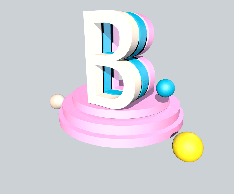 立体C4D英文字母B