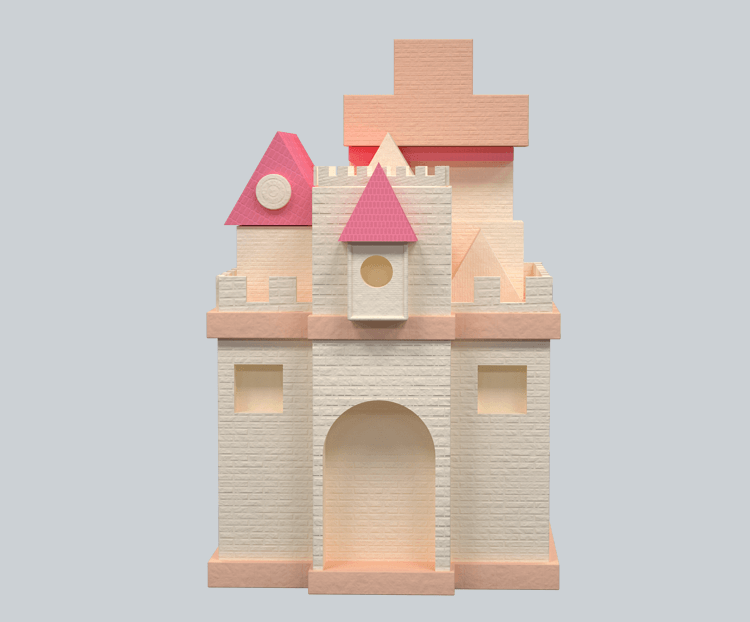 3D粉色公主风城堡