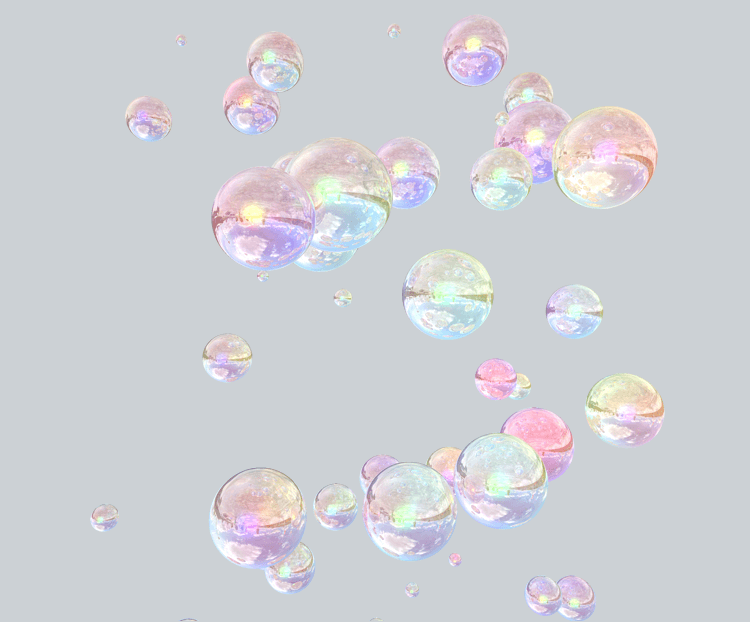 C4D渐变金属玻璃质感立体漂浮泡泡装饰