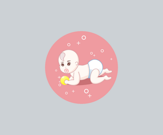 粉色卡通可爱人物婴儿宝宝矢量图
