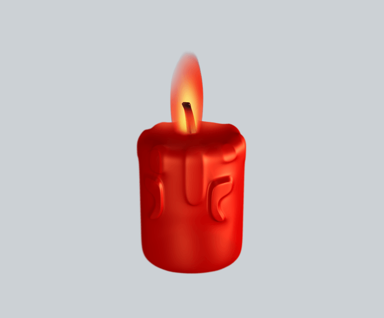 红色蜡烛灯光C4D风格喜庆蜡烛电商PNG免扣