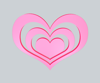 3d粉色桃心矢量图