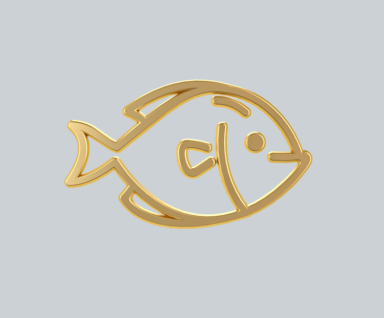 金属质感立体海鲜类图标-鱼