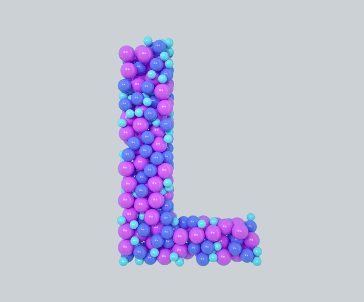 C4D气球立体字母L元素