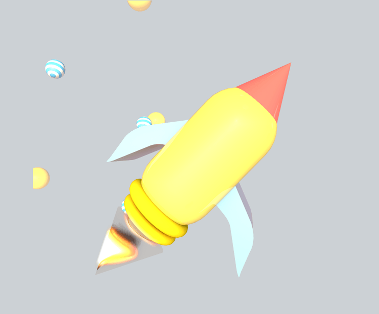 黄色C4D火箭