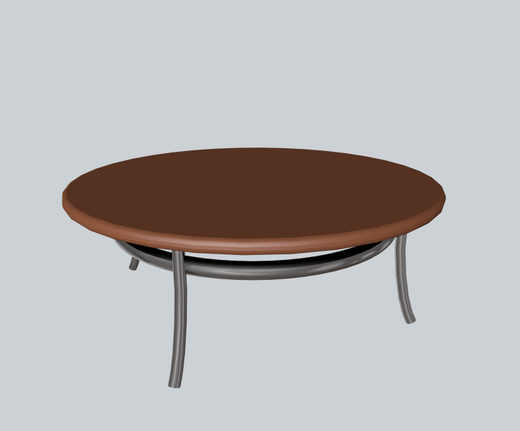 圆形的实木桌子插画