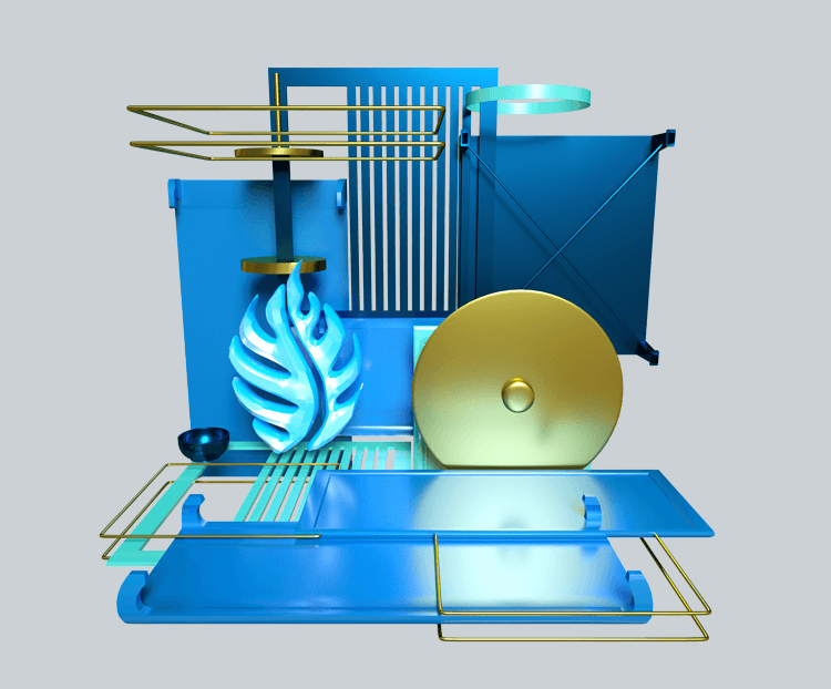 金蓝色电商C4D策划