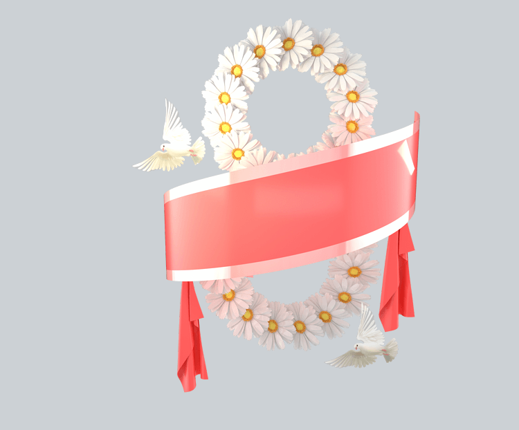 38妇女节女王节白色花朵装饰