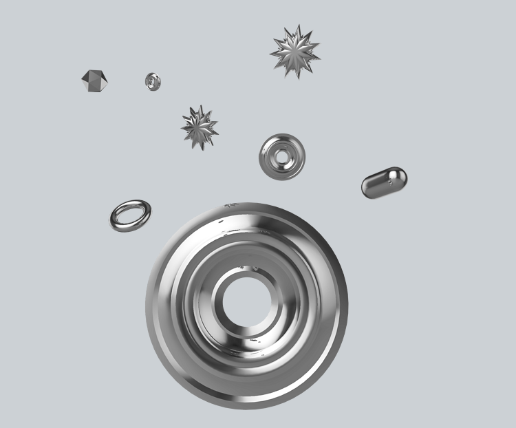 C4D银色金属几何图形立体装饰