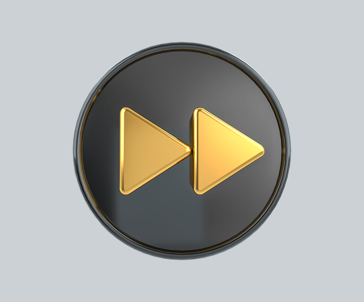 c4d黑金立体视频快进图标
