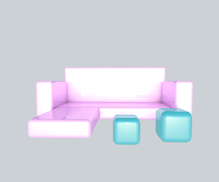 C4D立体粉色沙发