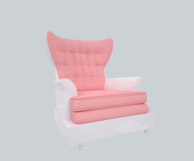 仿真粉色简约沙发
