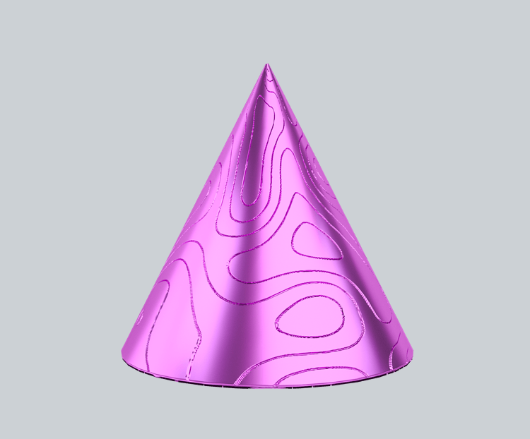 紫色金属质感纹理圆锥装饰