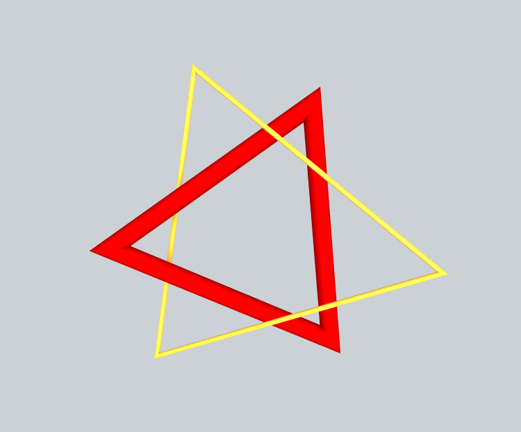 立体红色三家框架