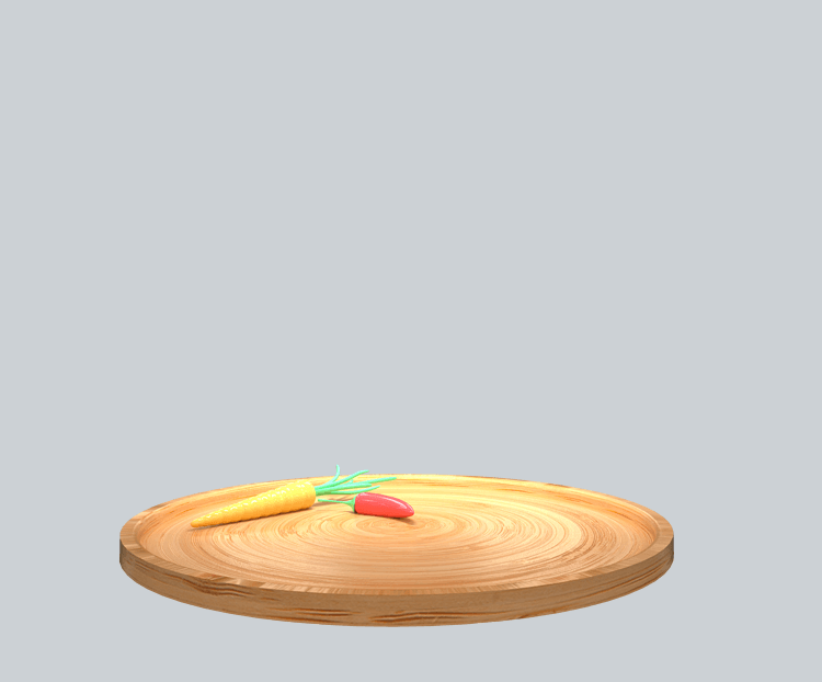 3D圆形木质菜板