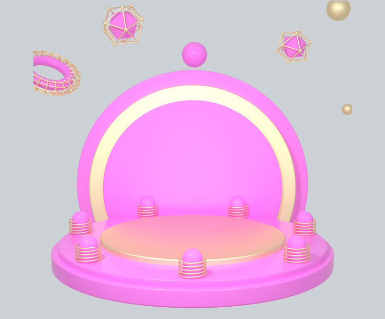 C4D粉色圆盘电商舞台装饰