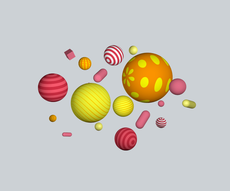 漂浮彩色立体球形