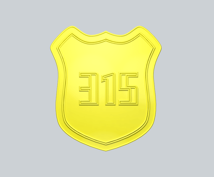 C4D315黄色立体盾牌