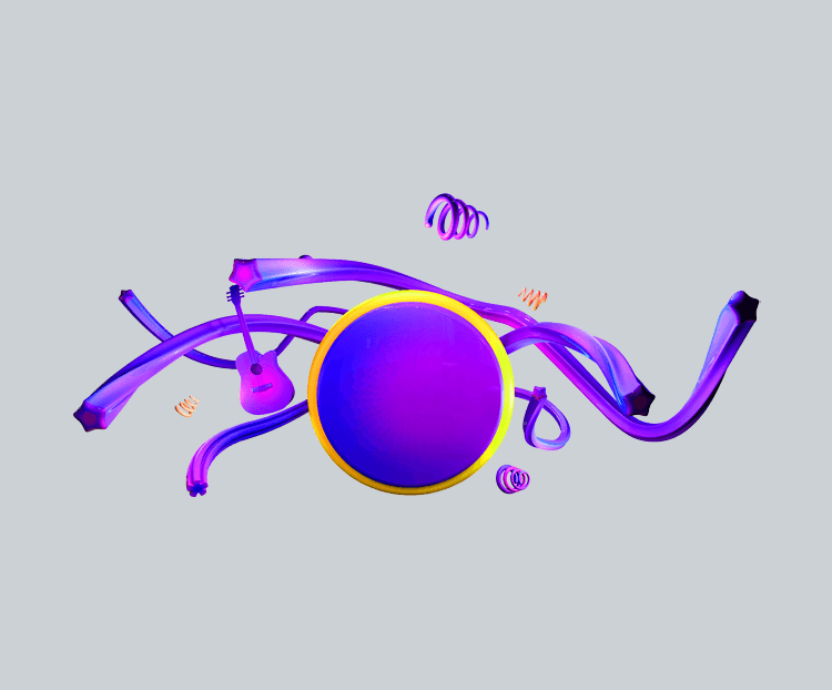 渐变炫彩背景板边框C4D立体海报装饰