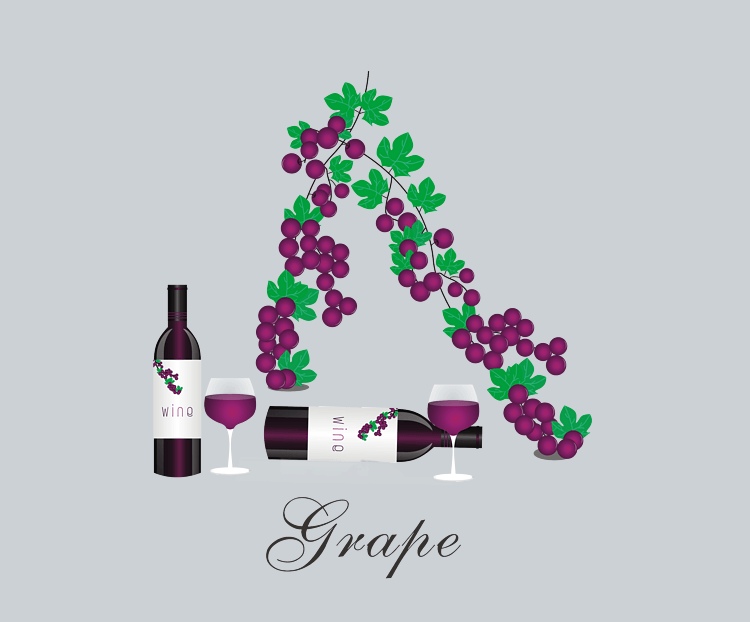 手绘水果葡萄葡萄酒可商用元素