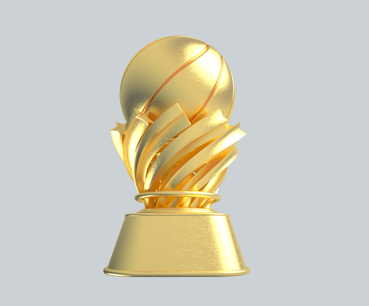 立体篮球金色奖杯