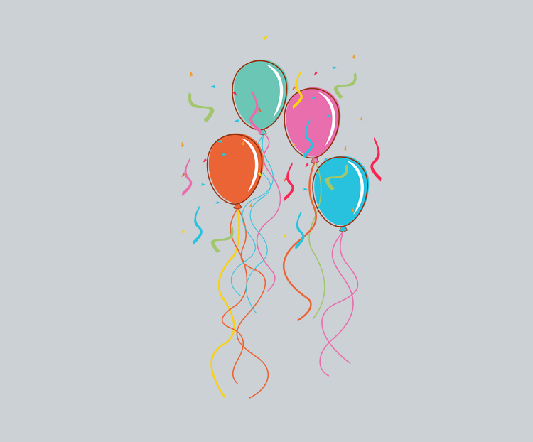漂浮元素之卡通可爱派对气球