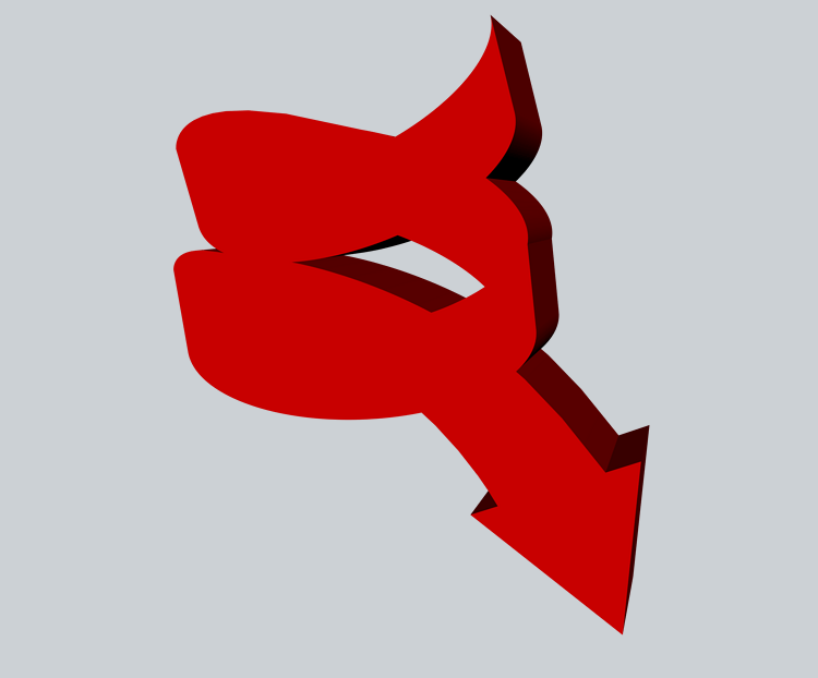 C4D立体红色箭头