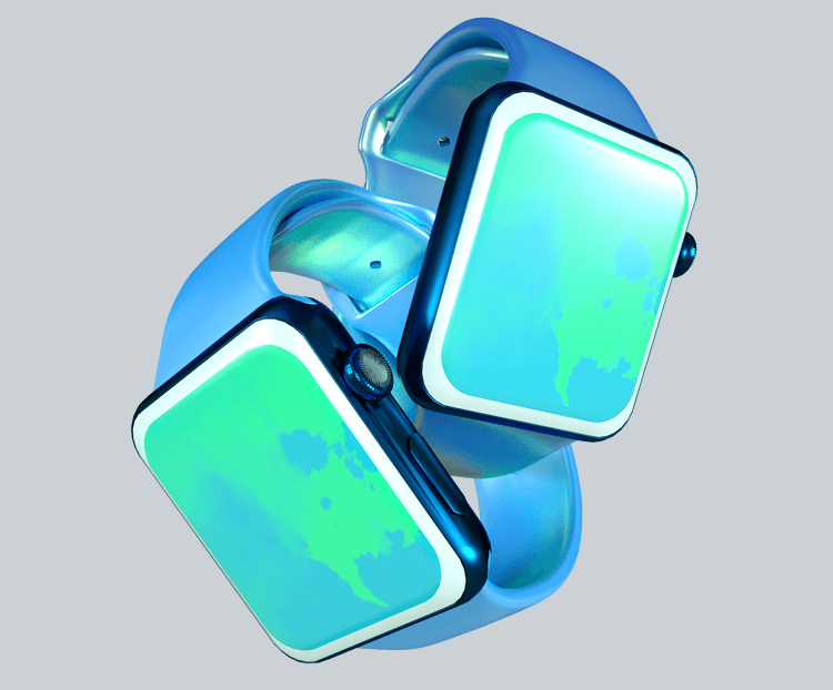 科技智能手表信息未来通讯暖色穿戴电商蓝色