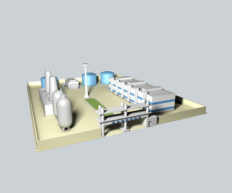 工厂C4D工厂场景展示图